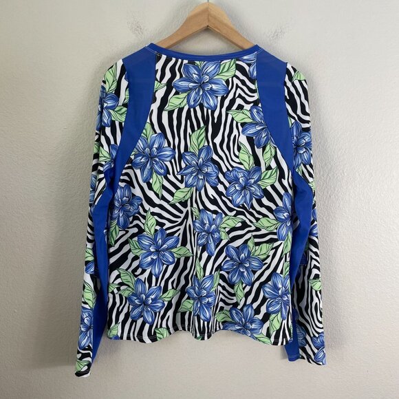 Tail Womens Large Activewear Sinatra Top Zebra Daylily Tennis Shirt Long Sleeve - Picture 10 of 11